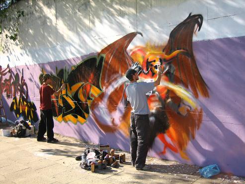 Sierpień 2006 roku: Graffiti jam, Bielsko Biała wiadukt nad ulicą PCK.