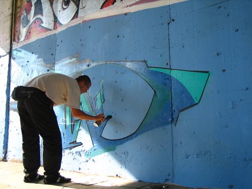 Sierpień 2006 roku: Graffiti jam, Bielsko Biała wiadukt nad ulicą PCK.