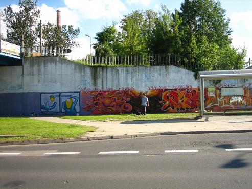 Sierpień 2006 roku: Graffiti jam, Bielsko Biała wiadukt nad ulicą PCK.