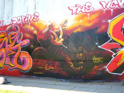 Sierpień 2006 roku: Graffiti jam, Bielsko Biała wiadukt nad ulicą PCK.