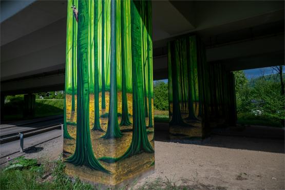 Las pod estakadą, król na ścianie i przystanek z duszą – muralowy przewodnik po Bielsku Las pod estakadą, król na ścianie i przystanek z duszą – muralowy przewodnik po Bielsku