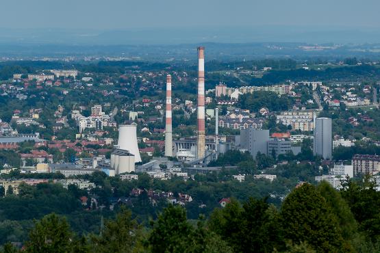 Rozbiórka kominów w Elektrociepłowni Bielsko-Biała, EC1